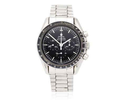 Omega. A stainless steel manual wind chronograph bracelet watchModel: Speedmaster Professional Reference: ST 145.022-78Date: 