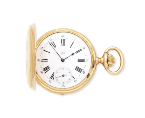 Lattes Freres &amp; Co, Geneve. An 18K gold keyless wind full hunter pocket watchDate: Circa 1890Movement: Swiss lever, cut a