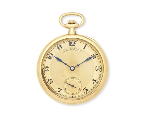 Patek, Philippe &amp; Co. An 18K gold keyless wind open face pocket watch retailed by The Frank Herschede Co. CincinnatiDate: