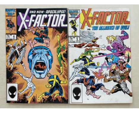 X-FACTOR # 5, 6 (Group of 2) - (1986 - MARVEL - Cents/Pence Copy) - Includes  First (Cameo - last panel) &amp; Second (Full) 