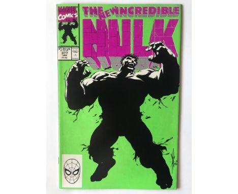 HULK # 377 (1991 FIRST PRINT - MARVEL - Cents/Pence Copy) - Classic cover - First Professor Hulk + Doc Samson and Ringmaster 