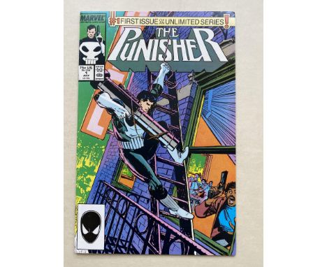PUNISHER # 1 - (1987 - MARVEL - Cents/Pence Copy) - First ongoing series for the Punisher - Klaus Janson cover and interior a