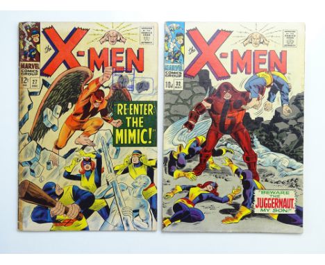 UNCANNY X-MEN # 27 &amp; 32 - (1966/67 - MARVEL Cents &amp; Pence Copy) - Mimic joins the X-Men + Spider-Man, Puppet Master, 