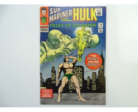 TALES TO ASTONISH # 78 - (1966 - MARVEL - Pence Copy) - Sub-Mariner and the Hulk stories + Puppet Master, Henry Pym, Wasp app