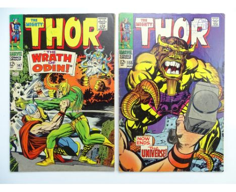 THOR # 147 &amp; 155 (Group of 2) - (1967/68 - MARVEL - Cents Copy with Pence Stamp) - Ringmaster and the Circus of Crime, Ma
