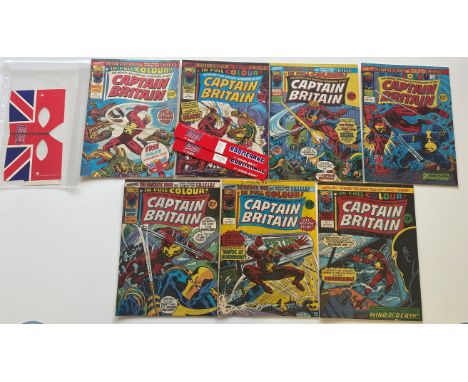 CAPTAIN BRITAIN # 1, 2, 3, 4, 5, 6, 7 (Group of 7) - (1976 - BRITISH MARVEL Pence Copy) - First appearance CAPTAIN BRITAIN + 