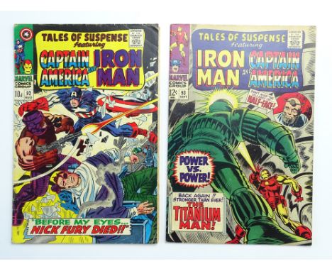 TALES OF SUSPENSE # 92 &amp; 93 (Group of 2) - (1967 - MARVEL - Cents &amp; Pence Copy) - Includes First crossover appearance