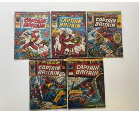 CAPTAIN BRITAIN LOT (Group of 5) - (1976 - BRITISH MARVEL Pence Copy) - First appearance CAPTAIN BRITAIN + Lot includes CAPTA