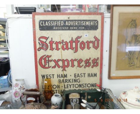 A Stratford express sign- not enamel