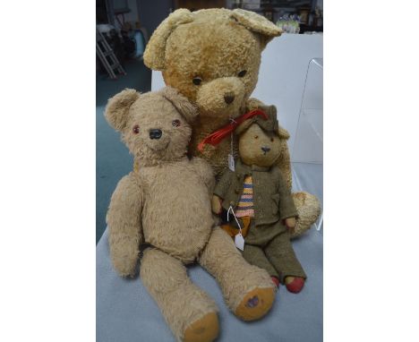 Three Vintage Teddy Bears 