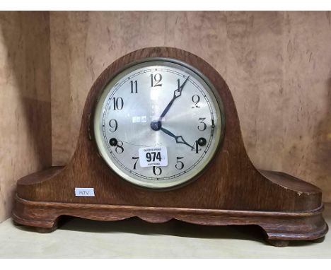 OAK CASED MANTEL PIECE CLOCK WITH WESTMINSTER CHIME