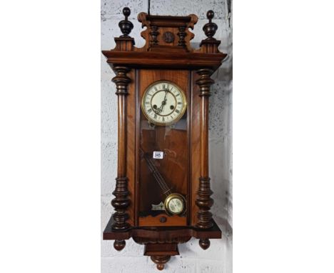 LIGHT MAHOGANY PENDULUM WALL CLOAK WITH FINIAL'S