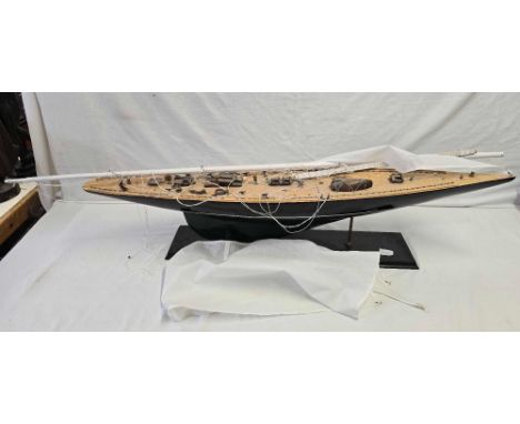 MODEL YACHT ON STAND OF THE ENDEAVOUR A/F