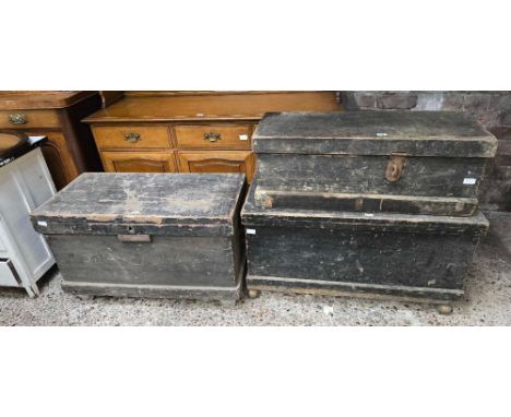 3 VINTAGE CARPENTERS TOOL CHESTS