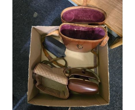 CARTON OF MISC EMPTY CAMERA & BINOCULAR CASES 