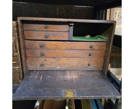 WOODEN WATCHMAKERS TOOL BOX WITH DRAWERS