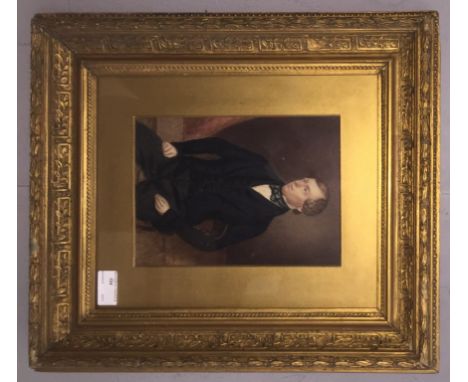 A 19th Century watercolour portrait of a gentleman, 25 x 17cm