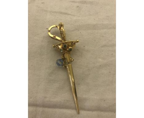 A 18ct sword tie pin