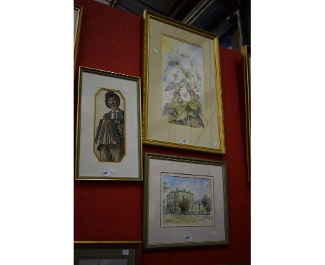 Felicity Jackson (20th century)Allestree Hallsigned, watercolour; H Beach, Royal Navy, Man Playing Accordian, signed, waterco