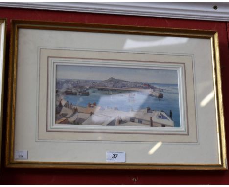 C M Woodward (early 20th century)St Ives, Cornwallsigned, provenance to verso, watercolour, 12.5cm x 25cm