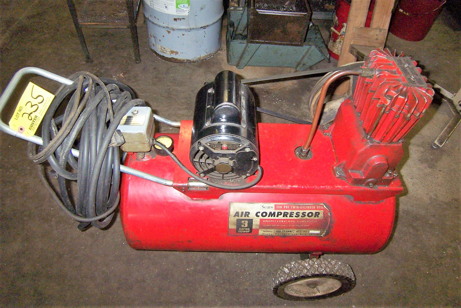 SEARS 3HP PORTABLE AIR COMPRESSOR