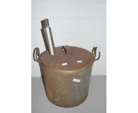 Vintage iron pan with integral thermometer