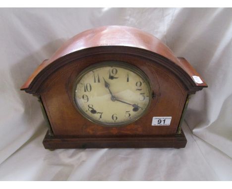 Edwardian inlaid mantle clock