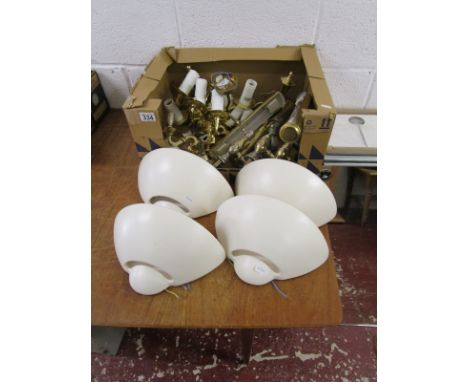 Various lamp shades, taps and light fittings