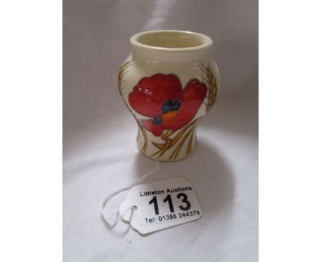 Moorcroft 'Harvest Poppy' vase by Emma Bossons (First quality)