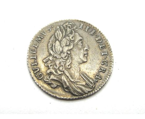 William III Sixpence, 1696, good detail to portrait.