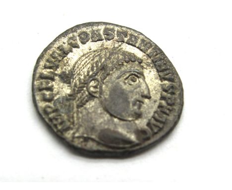 Constantine I BI Nummus. Alexandria, AD 316-317. IMP C FL VAL CONSTANTINVS P F AVG, laureate bust right / IOVI CONSERVATORI A