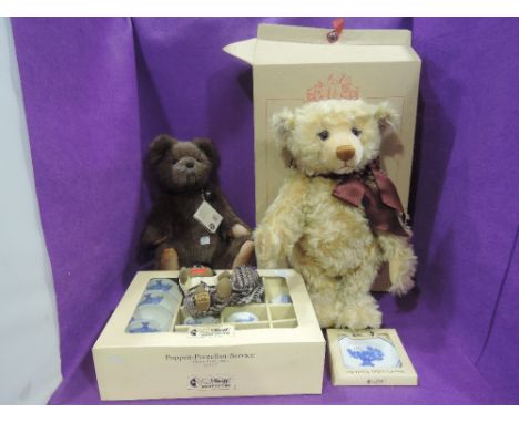 A modern Steiff limited edition 1999 teddy bear having jointed body and white tag in original box, A modern Steiff child's te