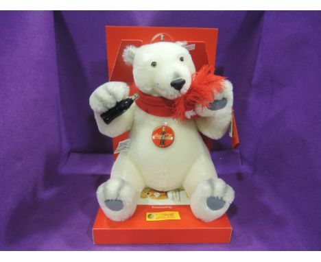 A modern Steiff limited edition Coca-Cola Polar Bear having white tag 05595/10000, with certificate and boxed