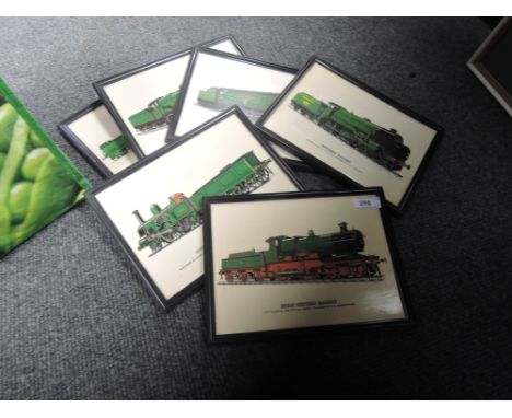 A collection of thirty eight railway related prints including Caledonian, London &amp; North Western, Midland, GWR etc&nbsp;
