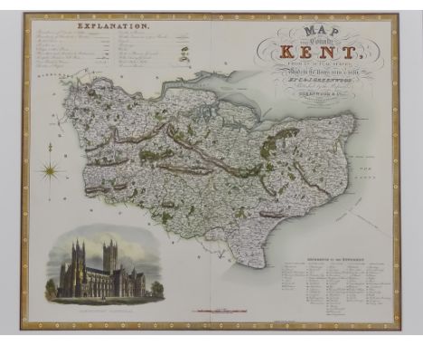 Samuel John Neele (1758-1824) - Coloured engraving - "A Map of the County of Kent from an Actual Survey, Made in the Years 18