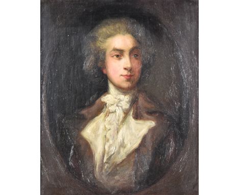 20th Century English School in the manner of Thomas Gainsborough (1727-1788) - Oil painting - Half length portrait of a young