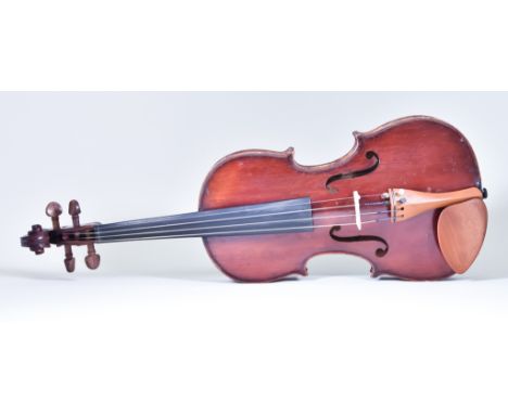 A French JTL Violin, 20th Century, with two piece back, the back 14.25ins (excluding button), 23.5ins overall, with printed l