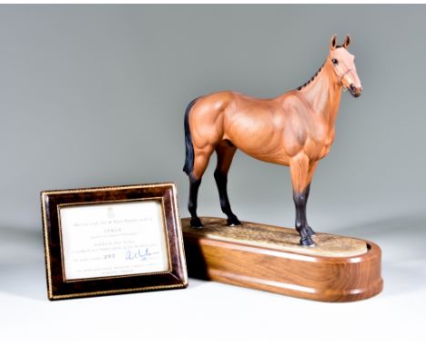 A Royal Worcester Model of Arkle, modelled by Doris Lindner, No.292, 1967, printed mark, certificate of authenticity and wood
