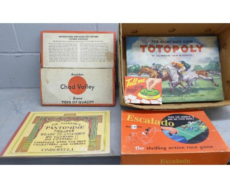 Vintage games including a tin Chad Valley Chinese checkers, Escalado, Totopoly, etc. **PLEASE NOTE THIS LOT IS NOT ELIGIBLE F