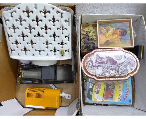A model Rolls Royce motor vehicle, a cast metal book rest, carved soapstone, etc. **PLEASE NOTE THIS LOT IS NOT ELIGIBLE FOR 