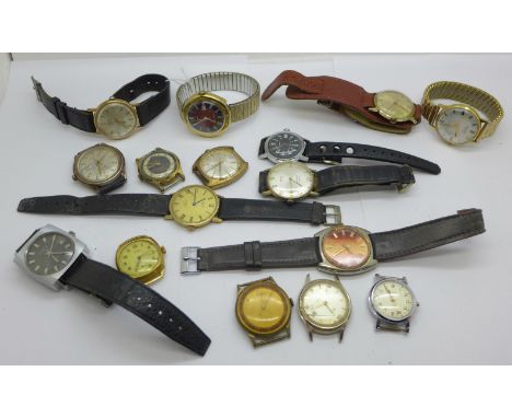 A collection of wristwatches including Oris, Timex automatic, Paul Jobin, etc. 