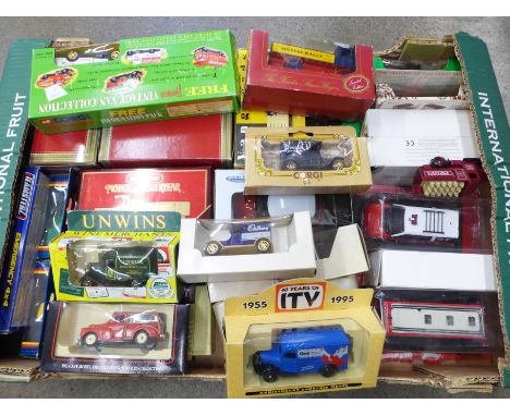 Thirty die-cast model vehicles including Corgi, Matchbox and Lledo, some limited editions, boxed 
