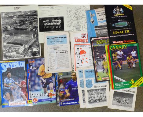 Football programmes; Tottenham Hotspur programmes from the 1960's (30) onwards including 1981 and 1982 FA Cup Final Replays, 