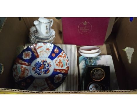 BOX OF ASSORTED CHINA (CARLTON WARE, ROYAL WORCESTER)