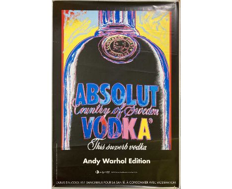 A lithograph print of a design by Andy Warhol for Absolut Vodka (1985). From an edition published in 1994 alongside an exhibi