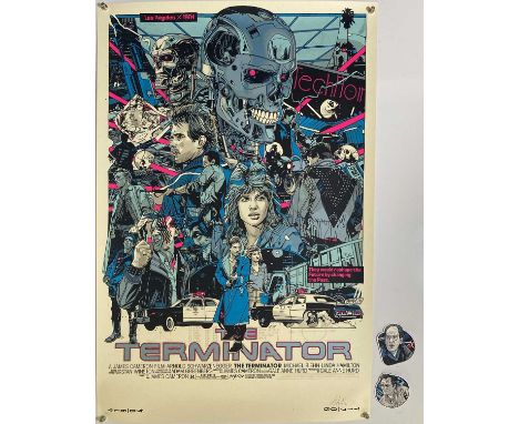 Limited edition and long sold out Tyler Stout Terminator poster. Comes with the “free Stickers” as sent by Tyler Stout himsel