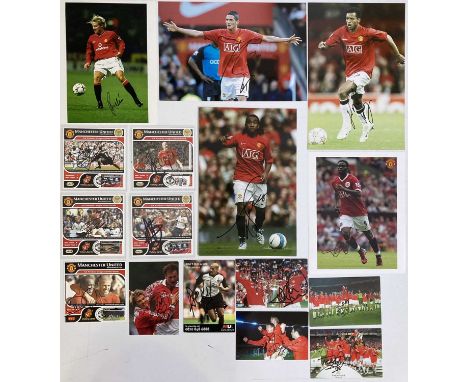 Signed sporting memorabilia: three HQ glossy photos to measure 8 x 12", two to measure 8 x 10", ten postcard-sized or smaller