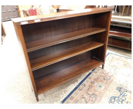 MAHOGANY OPEN FRONTED PANEL BACK ADJUSTABLE SHELF BOOKCASE   