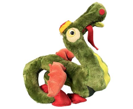 A Merrythought Puff the Magic Dragon soft toy.