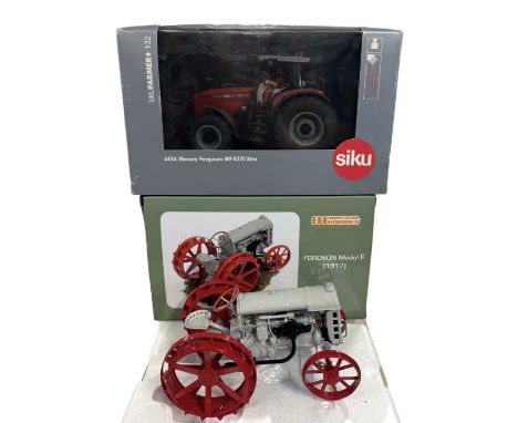 A pair of boxed die-cast agricultural vehicles, to include:  - Universal Hobbies 1:16 1917 Fordson model F - SIKU 1:32 Massey